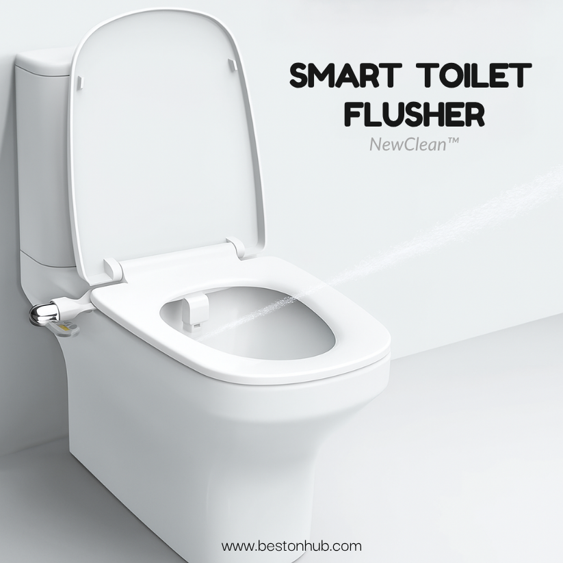🚽 NewClean™ – Smart Toilet Flusher with Adjustable Hot & Cold Water 🔥❄️